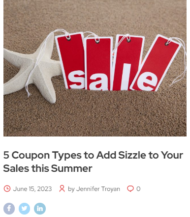 Article screenshot for 5 Coupon Types to Add Sizzle to Your Sales